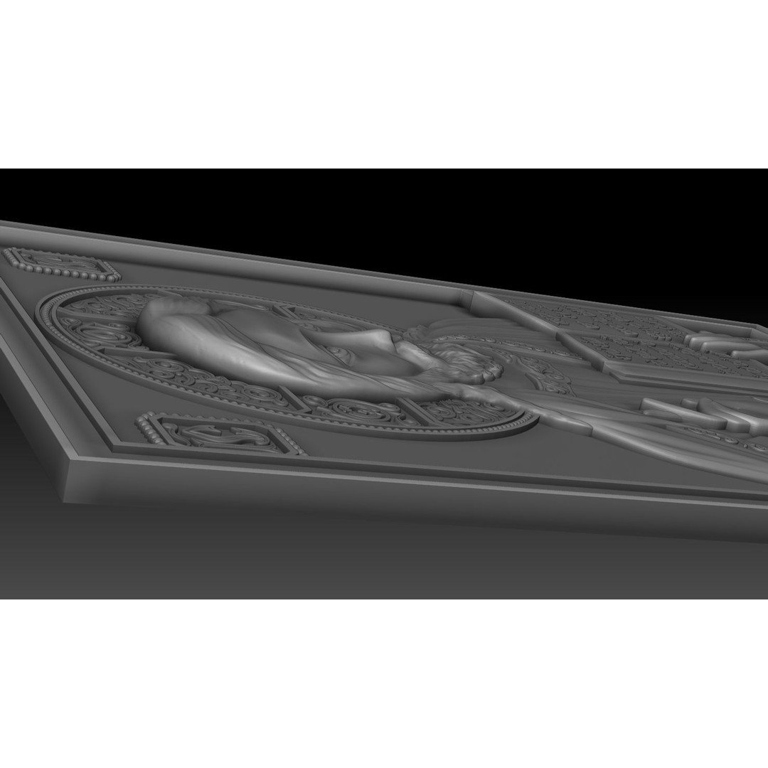 Orthodox Jesus 3D Model – Bronze Low Relief for CNC Milling - View 10