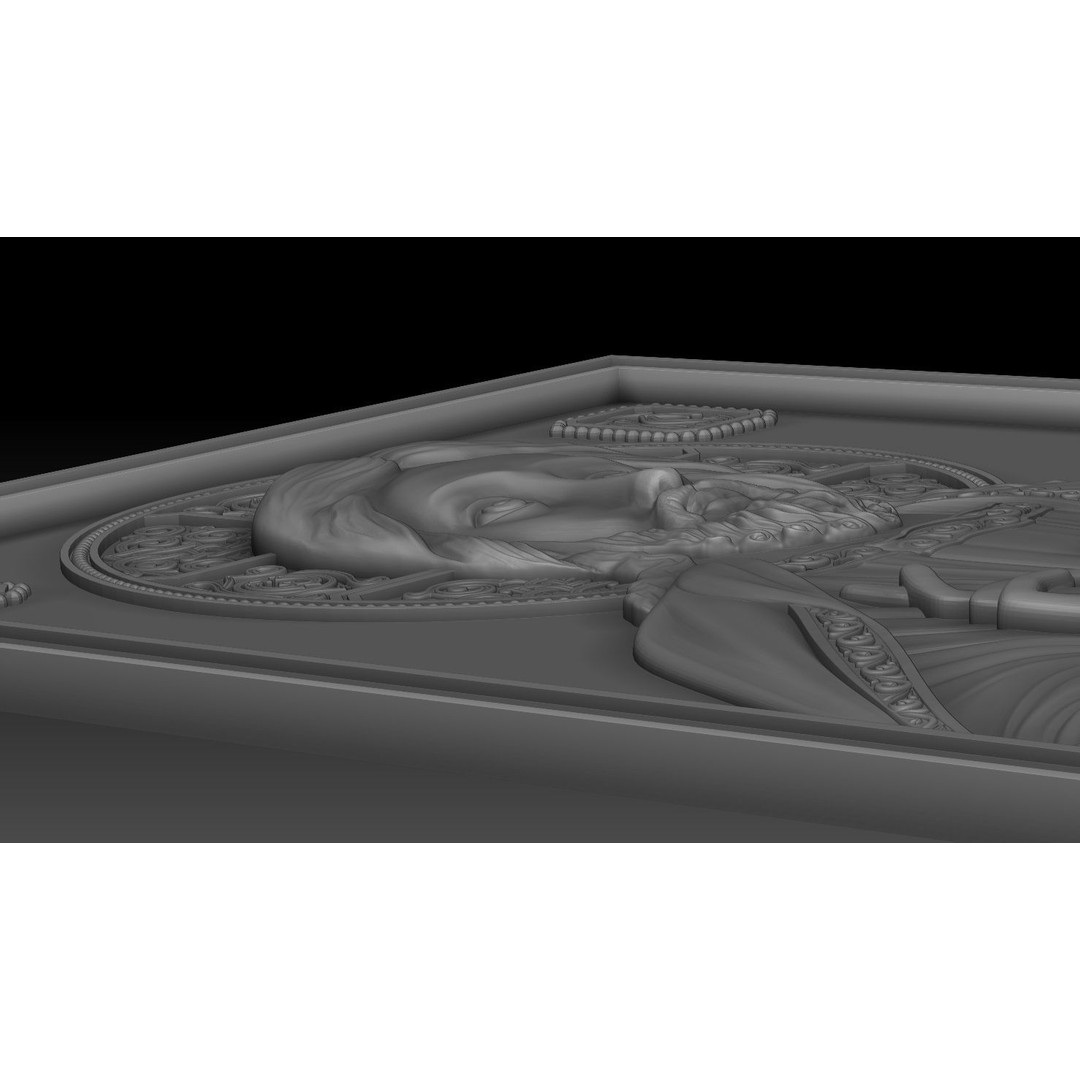 Orthodox Jesus 3D Model – Bronze Low Relief for CNC Milling - View 11