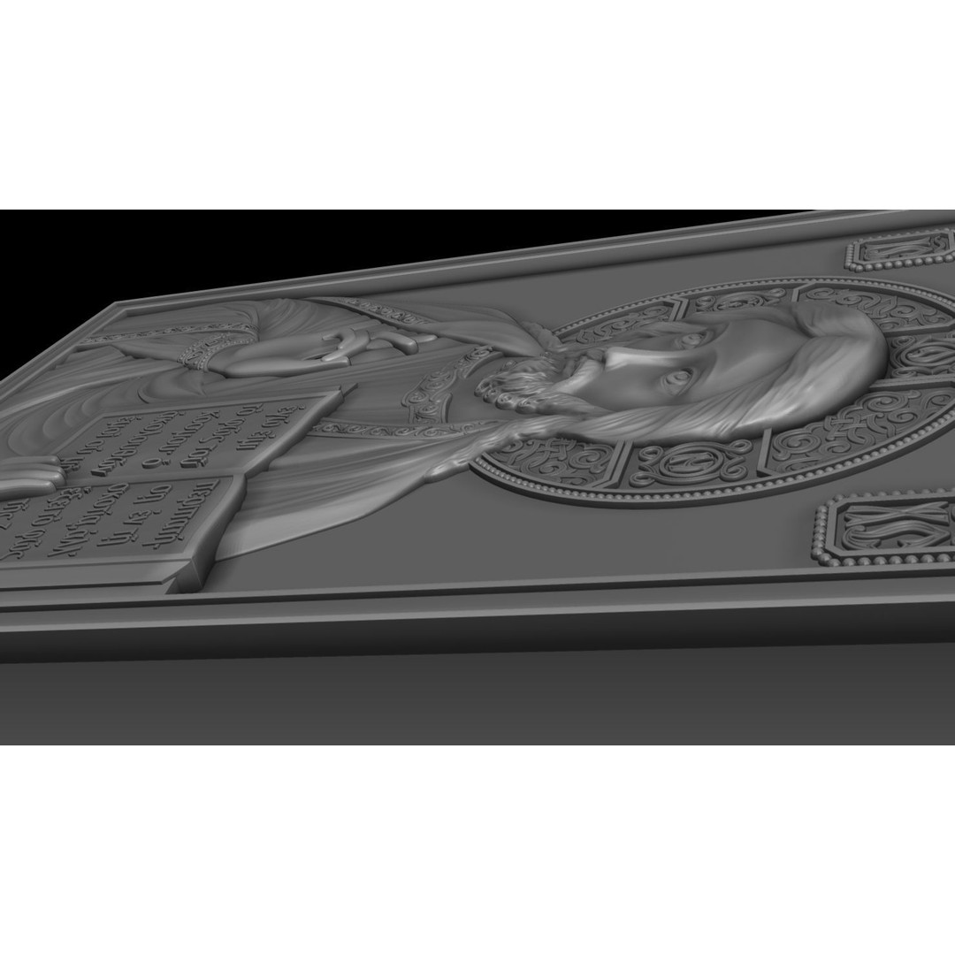 Orthodox Jesus 3D Model – Bronze Low Relief for CNC Milling - View 14