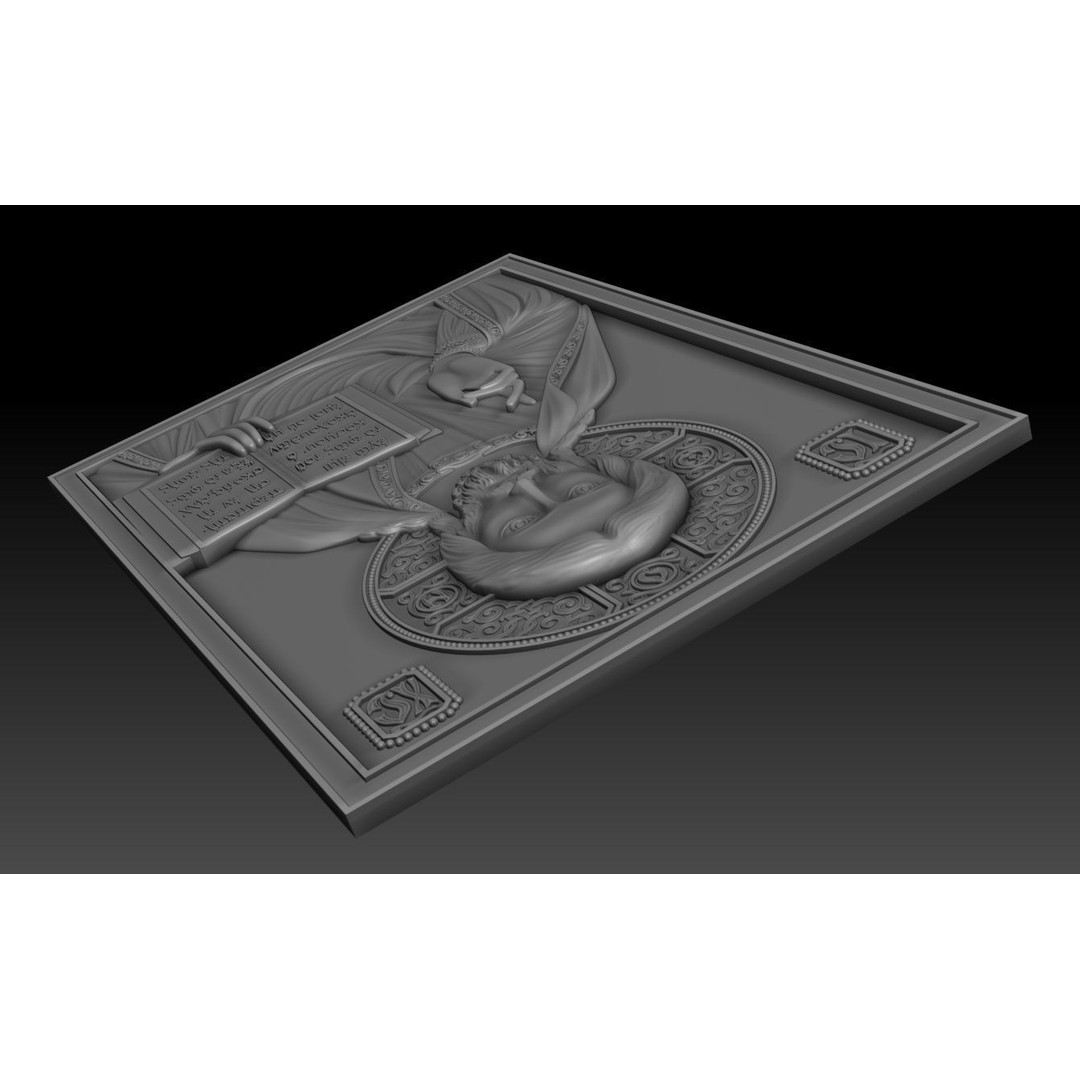 Orthodox Jesus 3D Model – Bronze Low Relief for CNC Milling - View 15