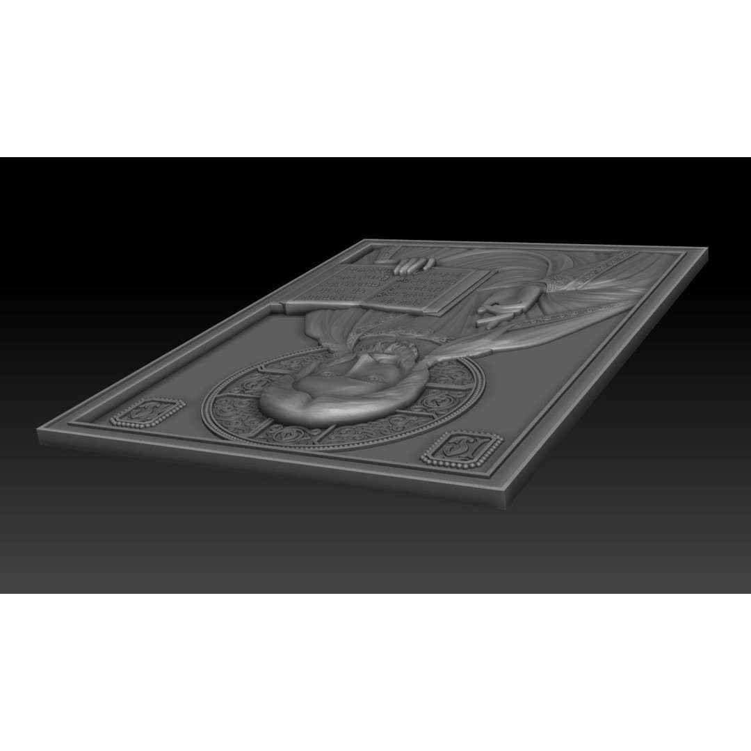 Orthodox Jesus 3D Model – Bronze Low Relief for CNC Milling - View 16