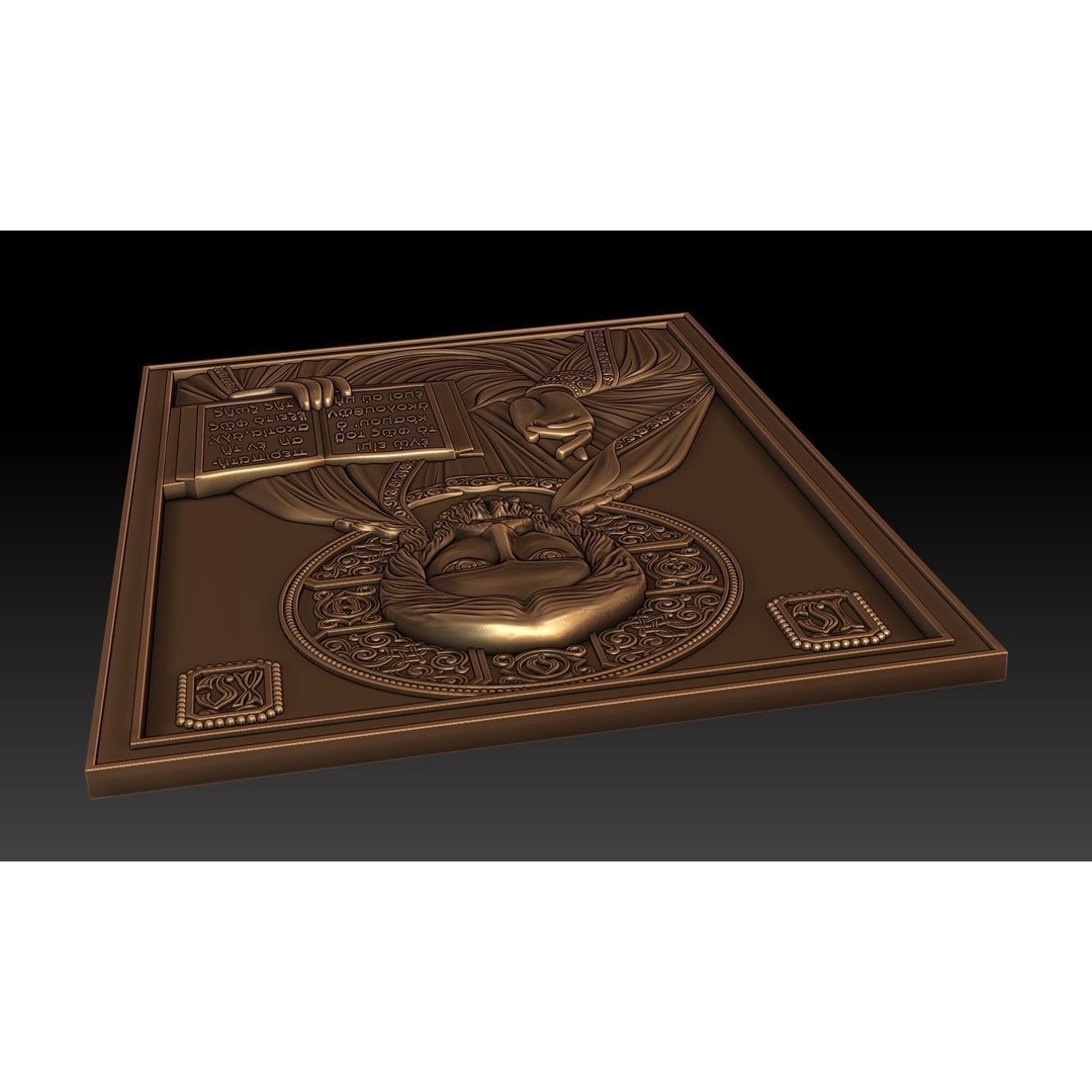 Orthodox Jesus 3D Model – Bronze Low Relief for CNC Milling - View 6