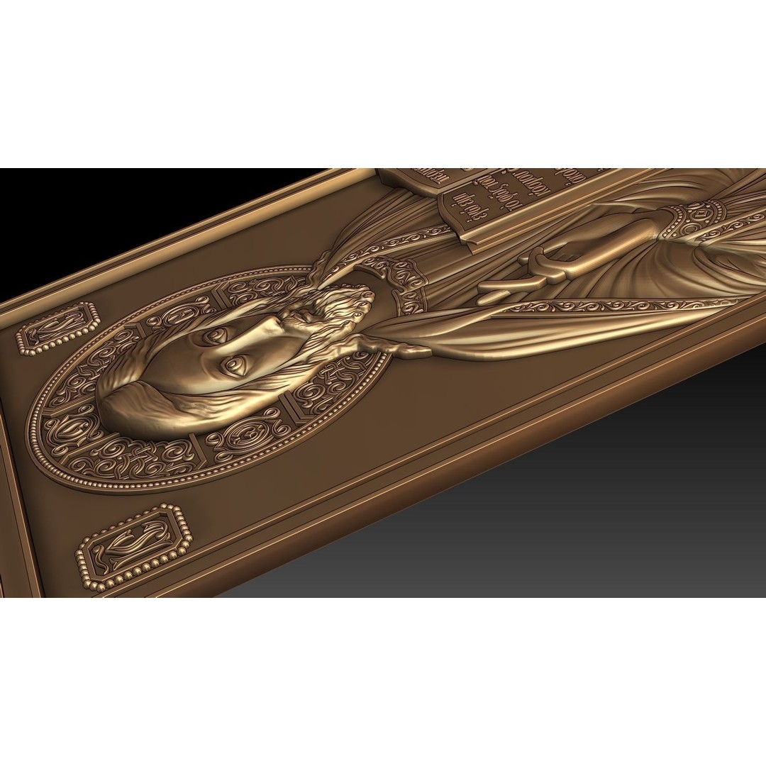 Orthodox Jesus 3D Model – Bronze Low Relief for CNC Milling - View 7