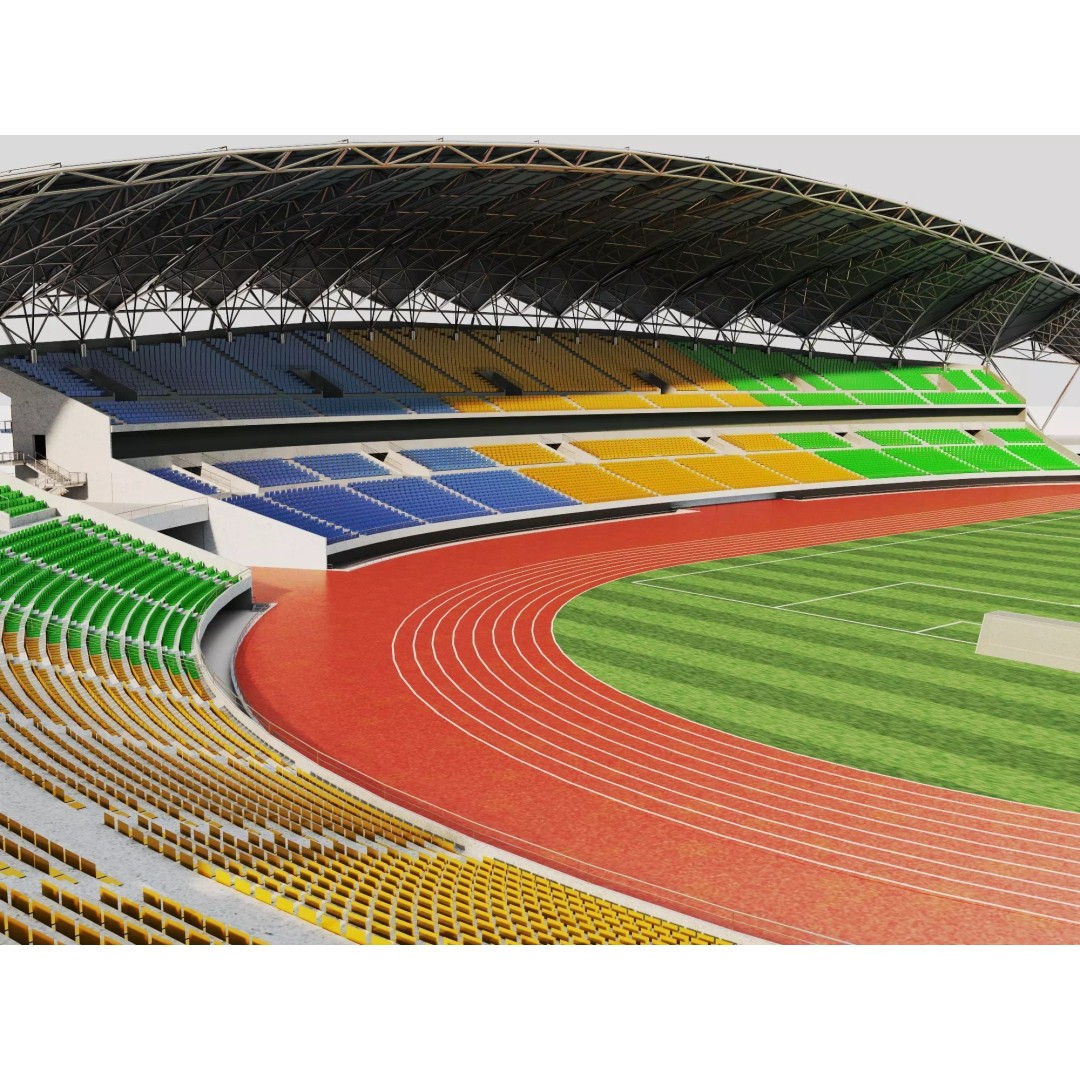 Modern Soccer Stadium 3D Model – Low Poly Game Asset, FBX, OBJ - View 10
