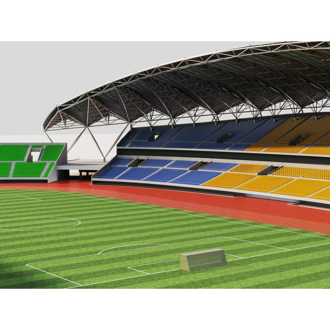 Modern Soccer Stadium 3D Model – Low Poly Game Asset, FBX, OBJ - View 13