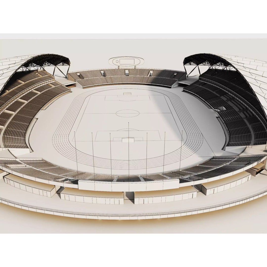 Modern Soccer Stadium 3D Model – Low Poly Game Asset, FBX, OBJ - View 14