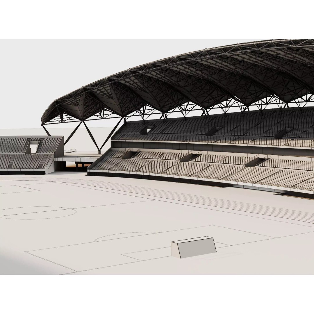 Modern Soccer Stadium 3D Model – Low Poly Game Asset, FBX, OBJ - View 18