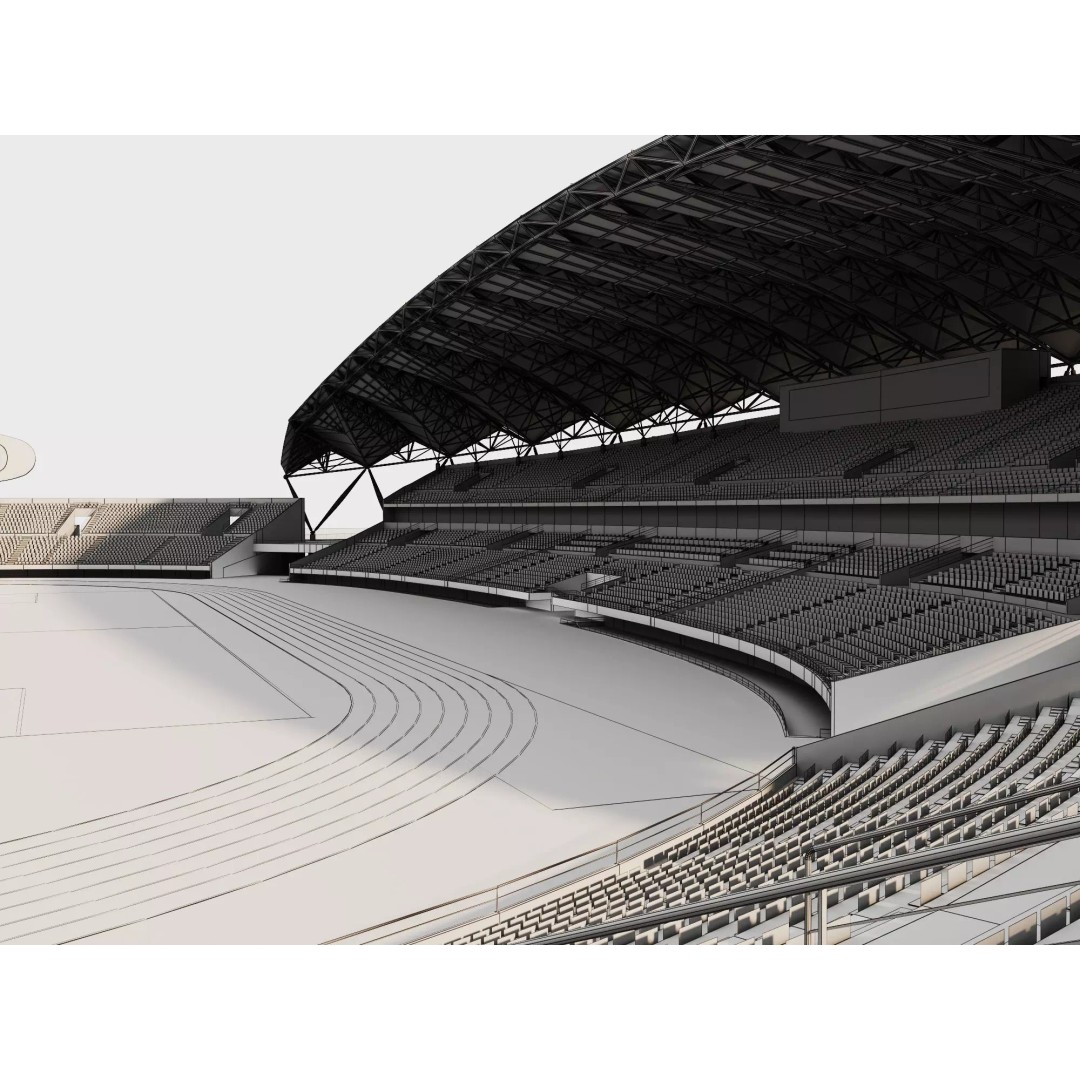 Modern Soccer Stadium 3D Model – Low Poly Game Asset, FBX, OBJ - View 19