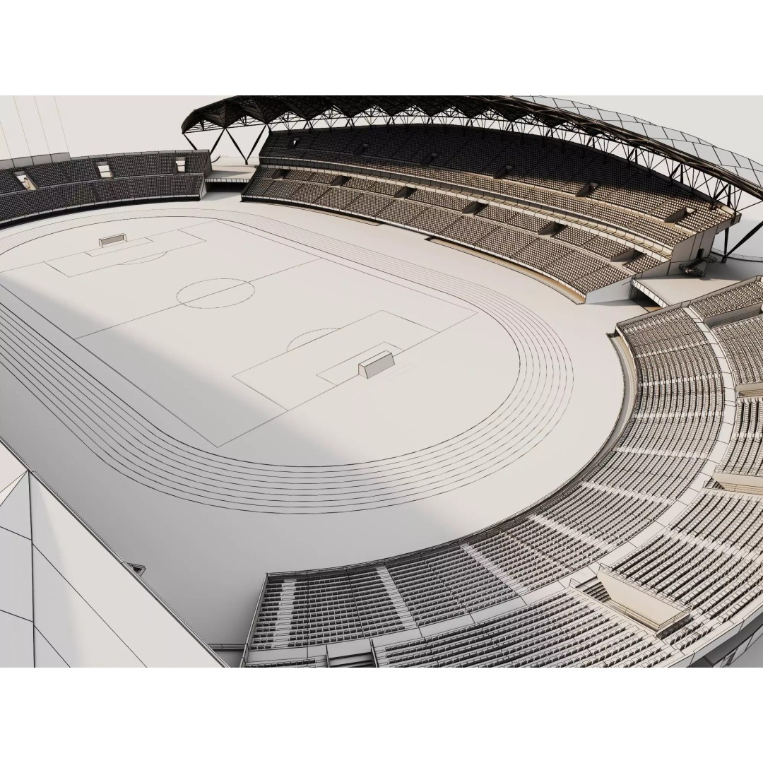 Modern Soccer Stadium 3D Model – Low Poly Game Asset, FBX, OBJ - View 21
