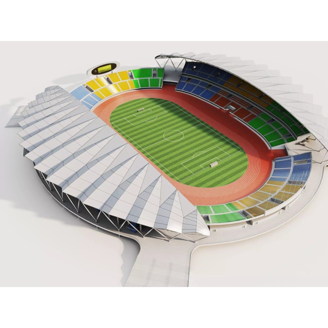 Modern Soccer Stadium 3D Model – Low Poly Game Asset, FBX, OBJ - View 6