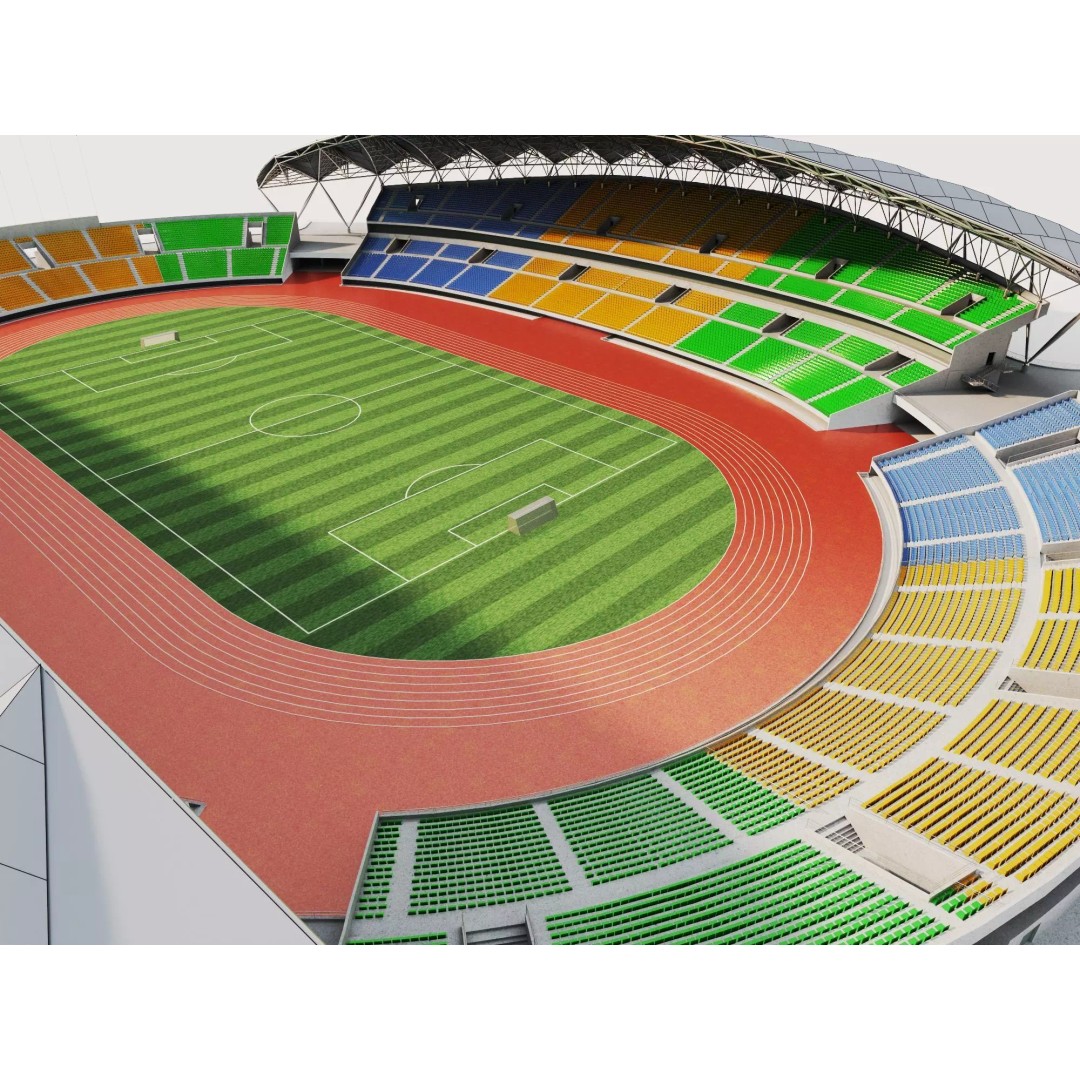 Modern Soccer Stadium 3D Model – Low Poly Game Asset, FBX, OBJ - View 7