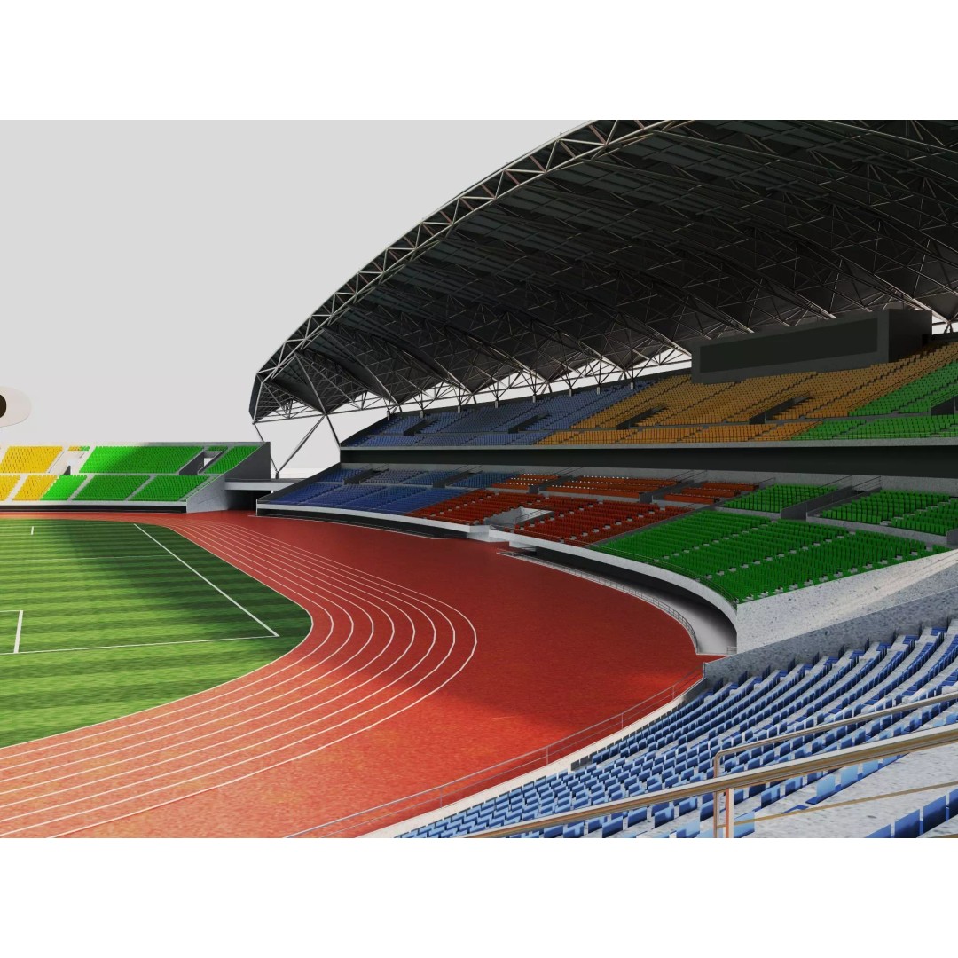 Modern Soccer Stadium 3D Model – Low Poly Game Asset, FBX, OBJ - View 8