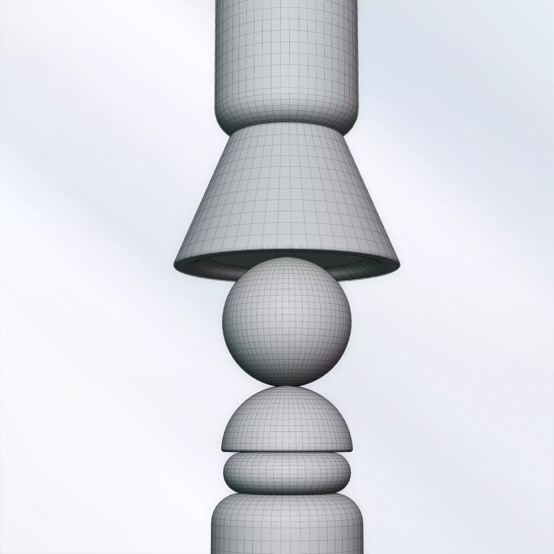 Marble Floor Lamp 3D Model – Designer Inspired, PBR Textures, Blender