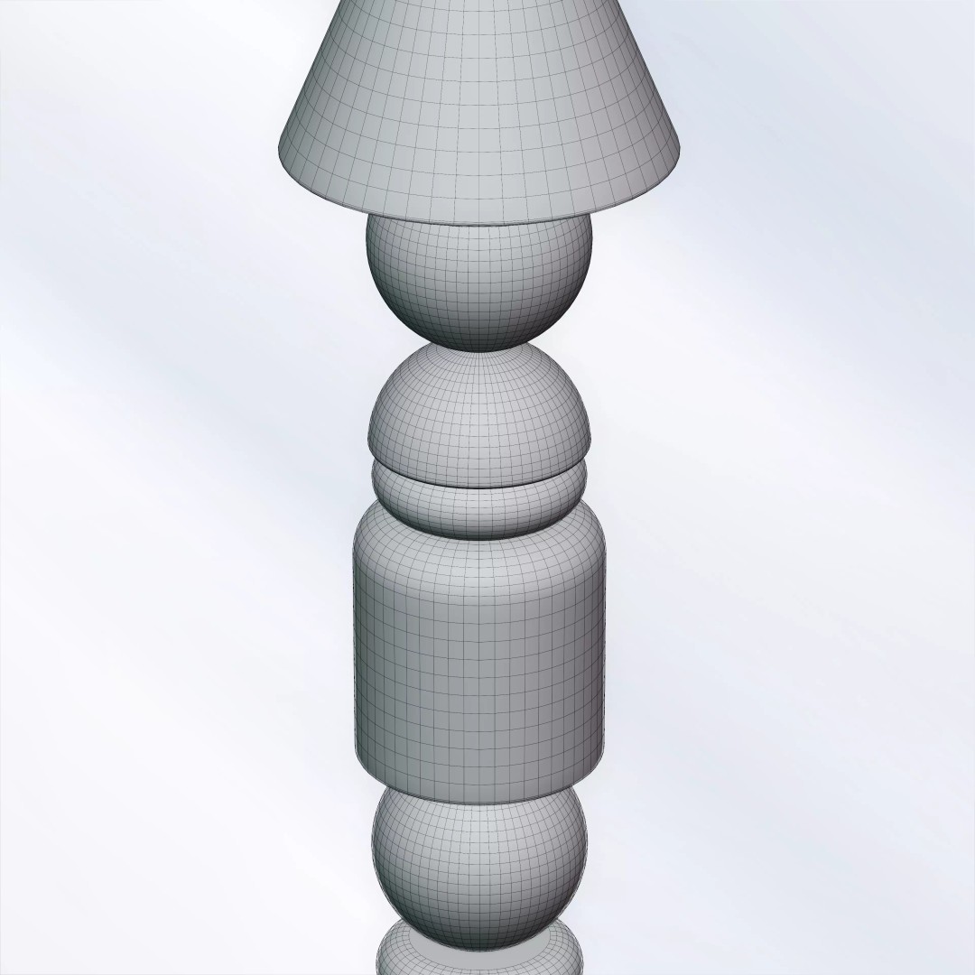 Marble Floor Lamp 3D Model – Designer Inspired, PBR Textures, Blender - View 11