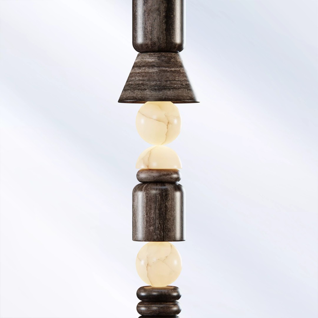 Marble Floor Lamp 3D Model – Designer Inspired, PBR Textures, Blender - View 4