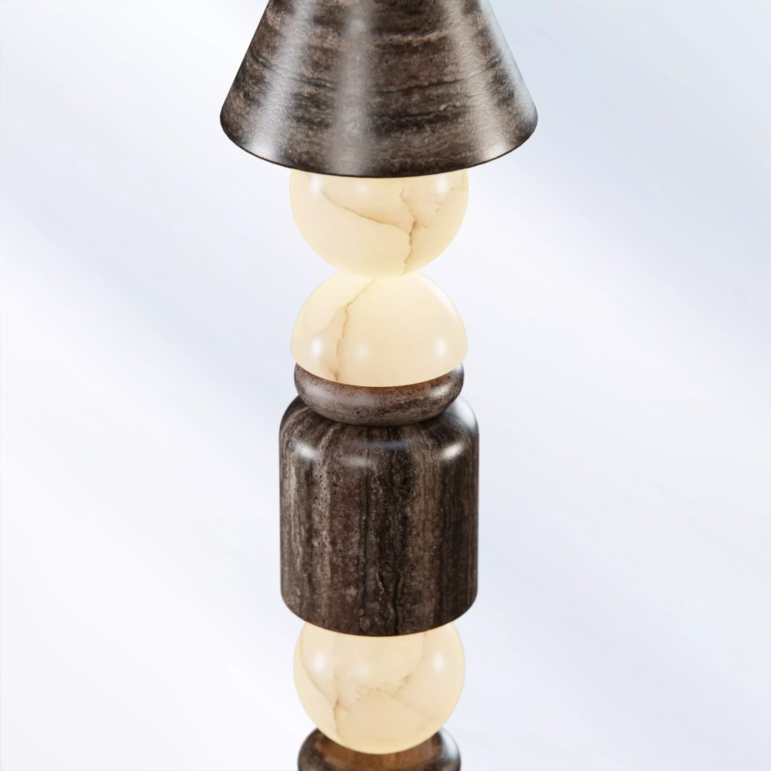 Marble Floor Lamp 3D Model – Designer Inspired, PBR Textures, Blender - View 6