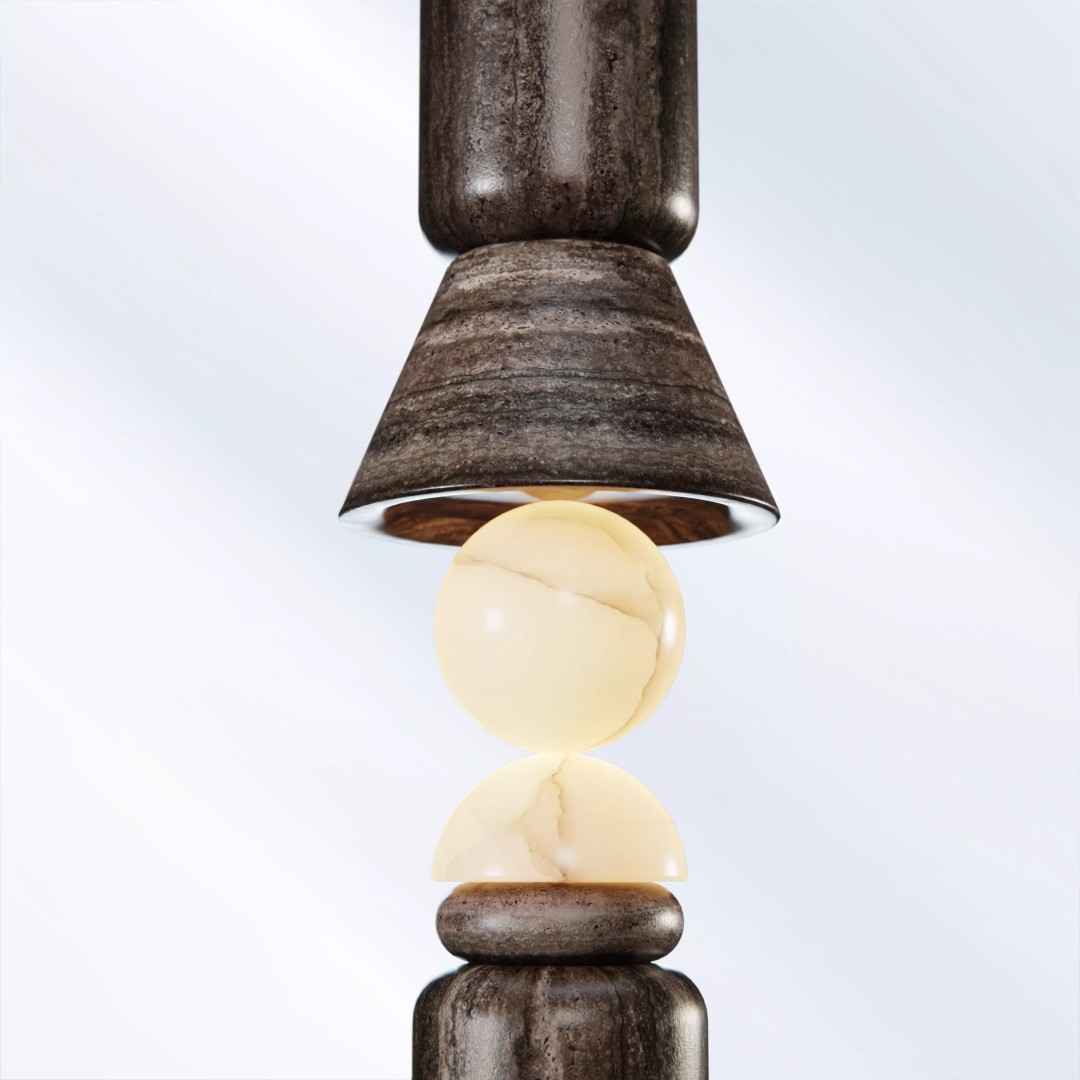 Marble Floor Lamp 3D Model – Designer Inspired, PBR Textures, Blender - View 7