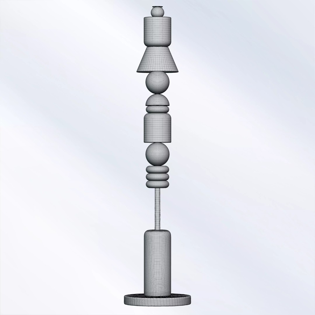 Marble Floor Lamp 3D Model – Designer Inspired, PBR Textures, Blender - View 8