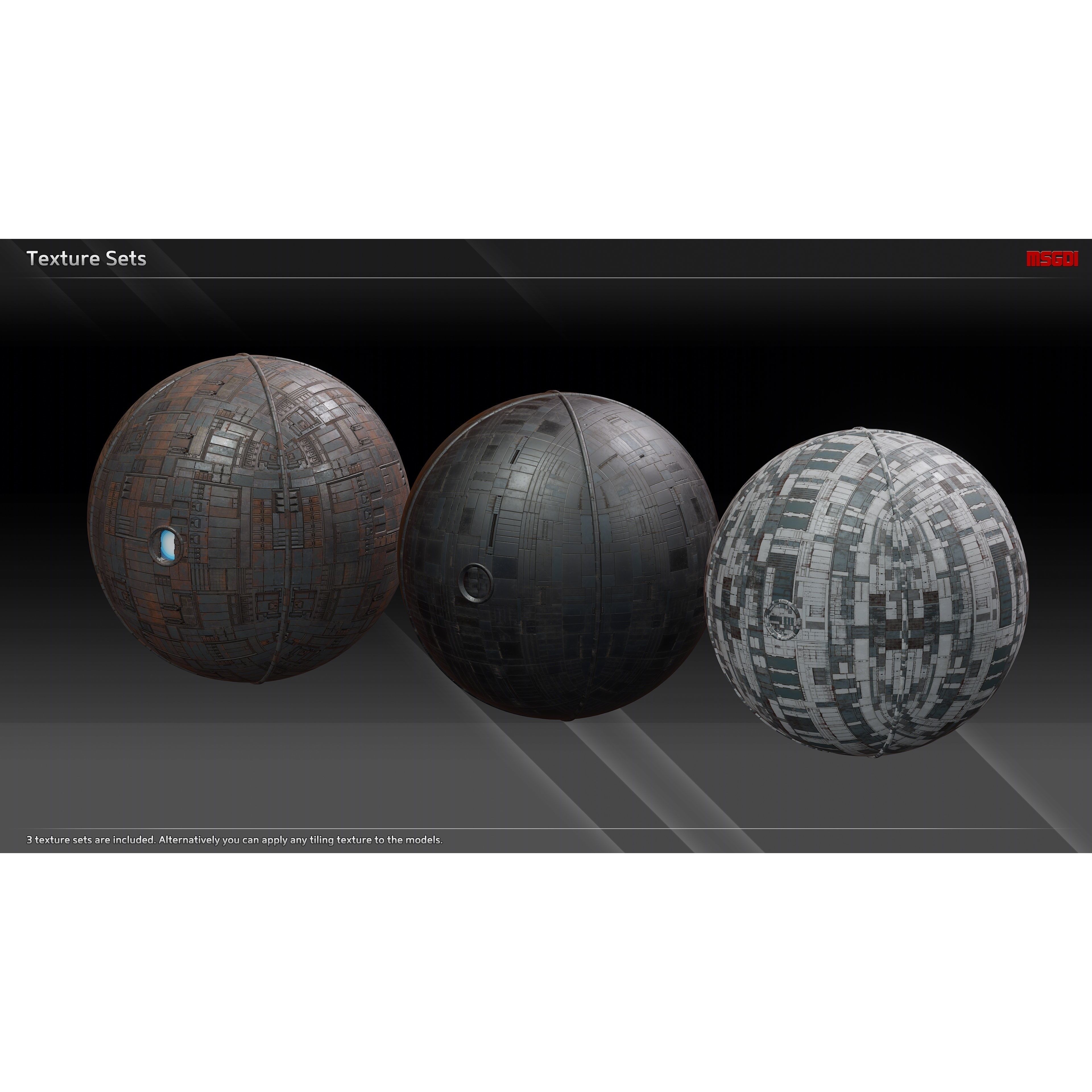 Space Mega Structures Collection - Low-Poly Game-Ready 3D Model