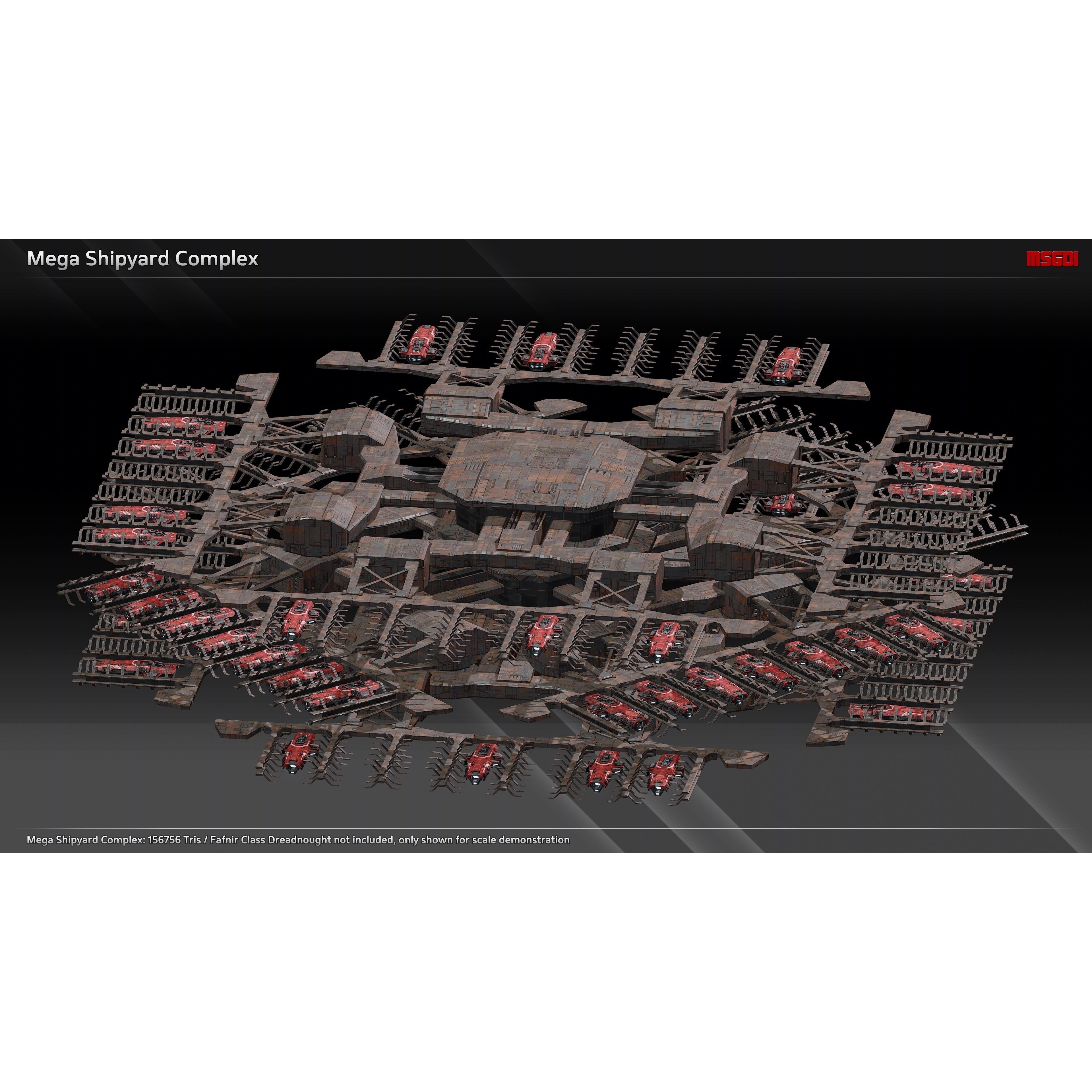 Space Mega Structures Collection - Low-Poly Game-Ready 3D Model - View 10