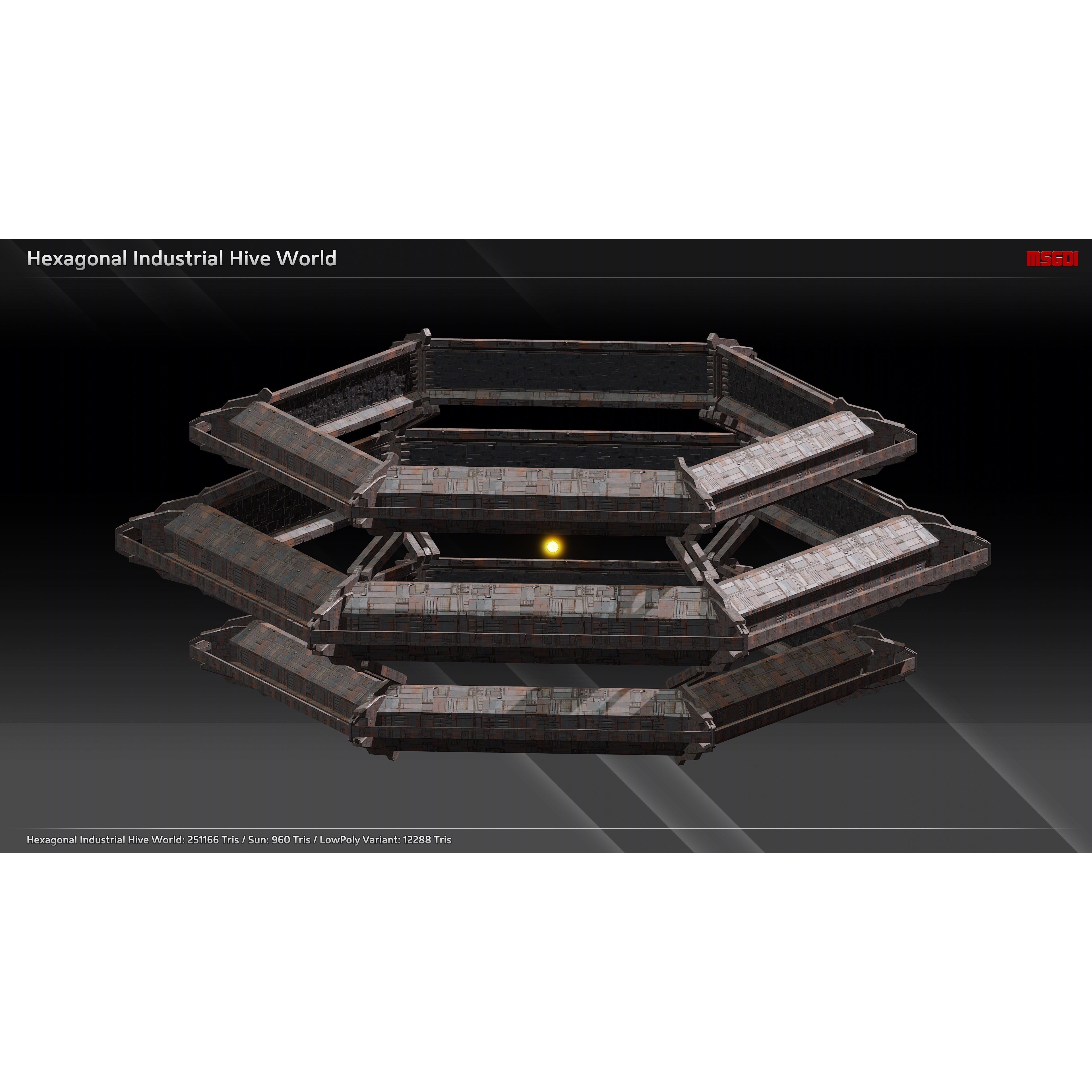 Space Mega Structures Collection - Low-Poly Game-Ready 3D Model - View 8