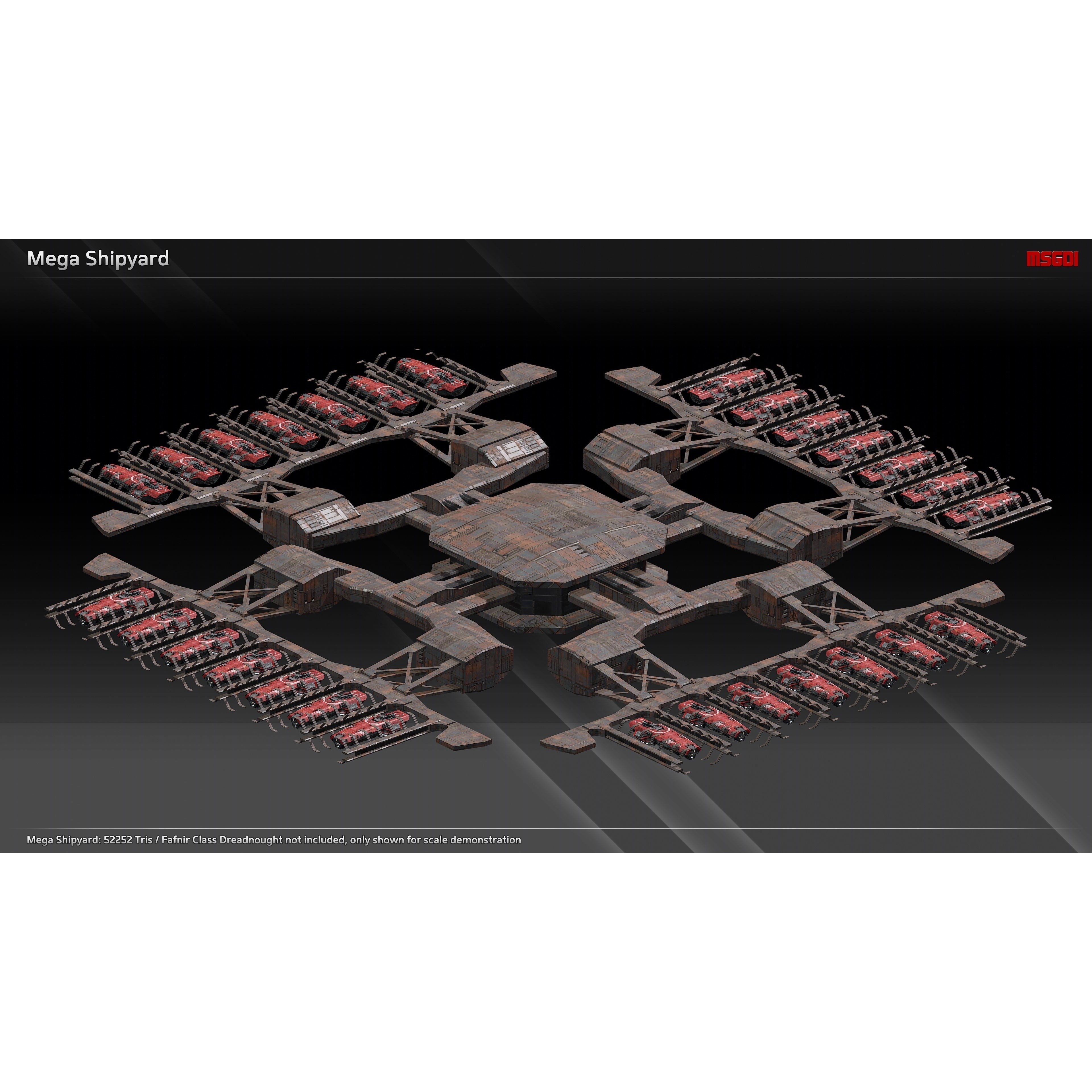 Space Mega Structures Collection - Low-Poly Game-Ready 3D Model - View 9