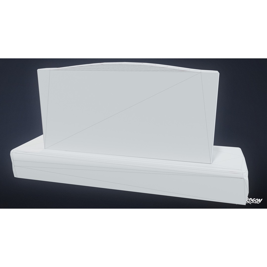 Gravestone 3D Model – Low Poly Historic Tombstone, FBX