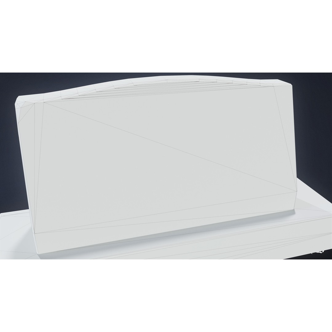 Gravestone 3D Model – Low Poly Historic Tombstone, FBX - View 9