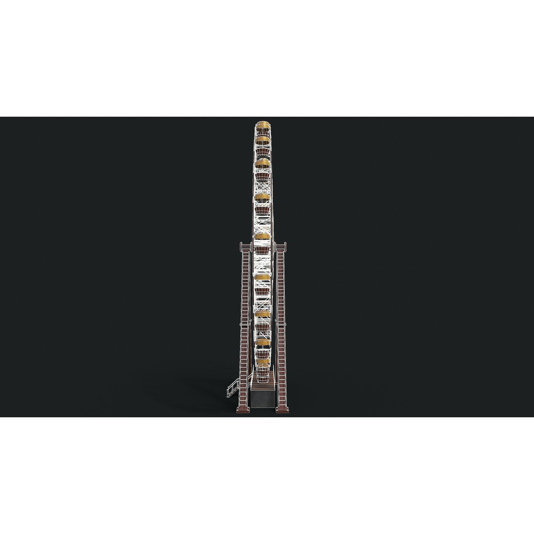 Old Painted Ferris Wheel 3D Model – Low Poly Animated Asset, FBX & Blender - View 17