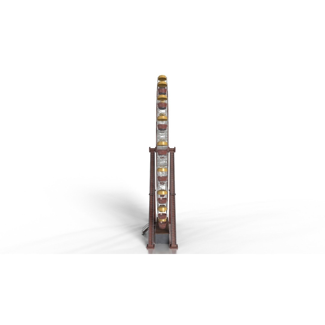 Old Painted Ferris Wheel 3D Model – Low Poly Animated Asset, FBX & Blender - View 9