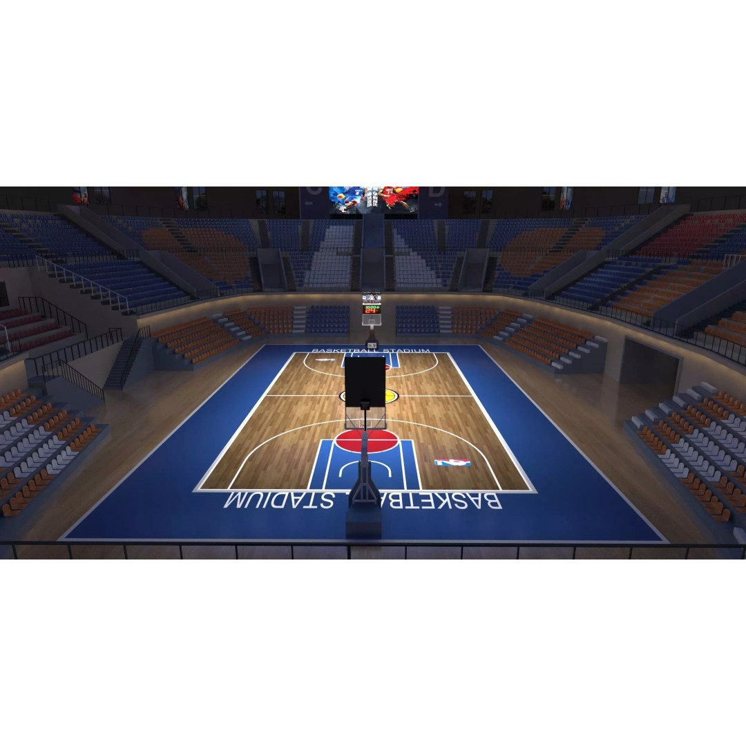 Basketball Arena 3D Model – Detailed Game Asset, FBX, OBJ - View 2