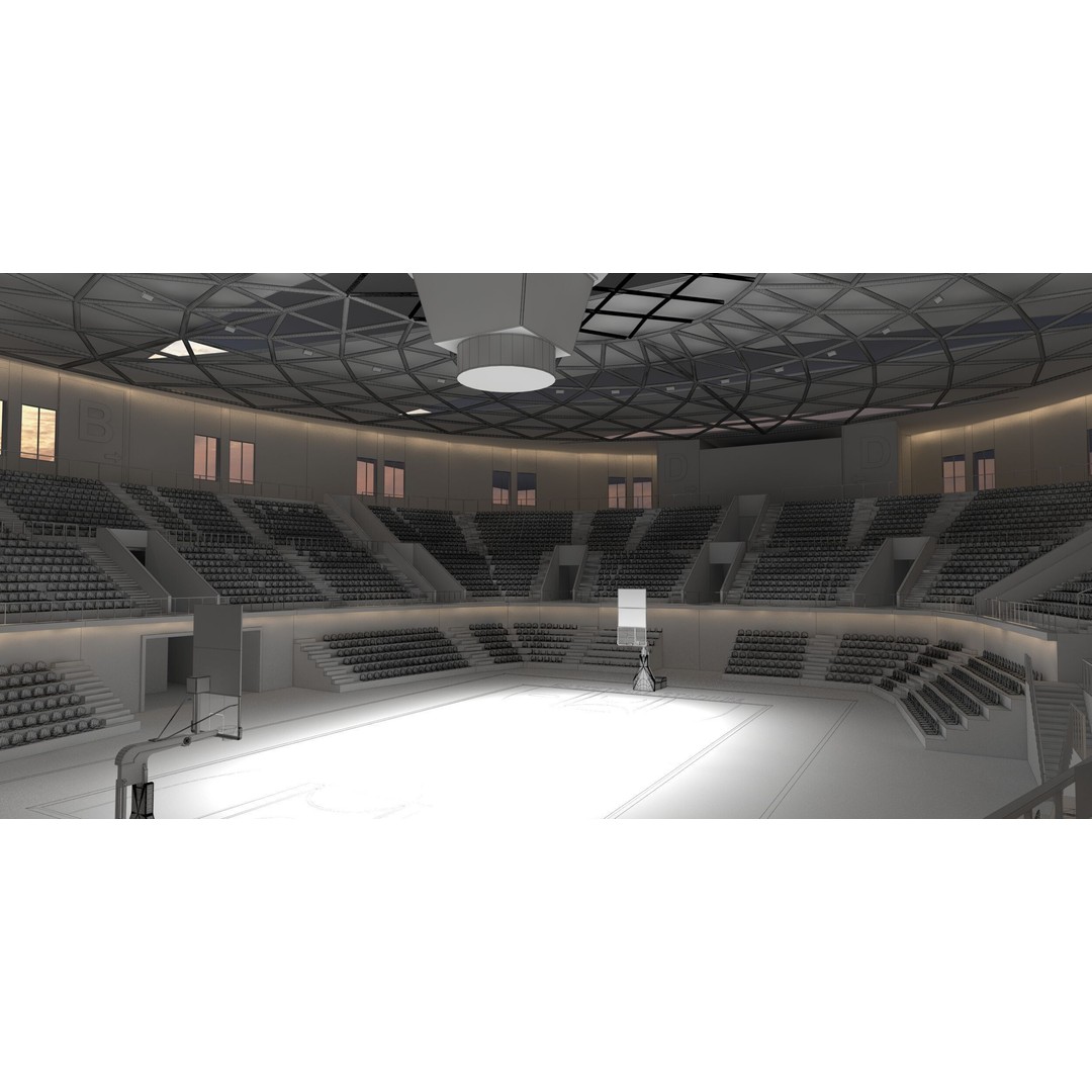 Basketball Arena 3D Model – Detailed Game Asset, FBX, OBJ - View 7