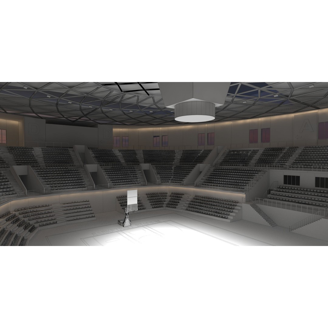 Basketball Arena 3D Model – Detailed Game Asset, FBX, OBJ - View 8