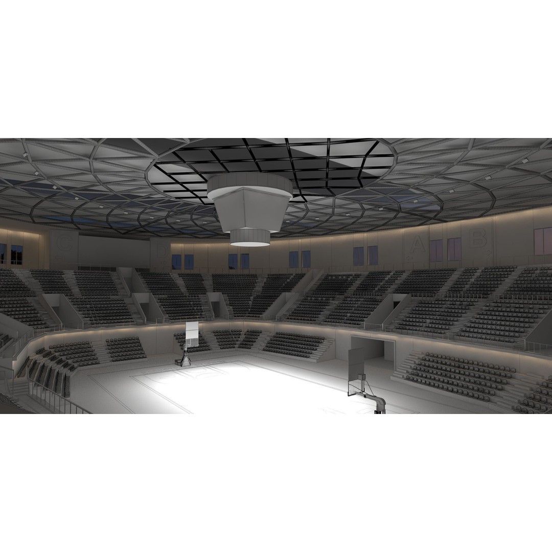 Basketball Arena 3D Model – Detailed Game Asset, FBX, OBJ - View 9