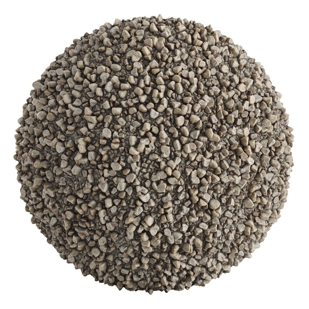 PBR Gravel 3D Model – Seamless Low-Poly Material, FBX, OBJ - View 5