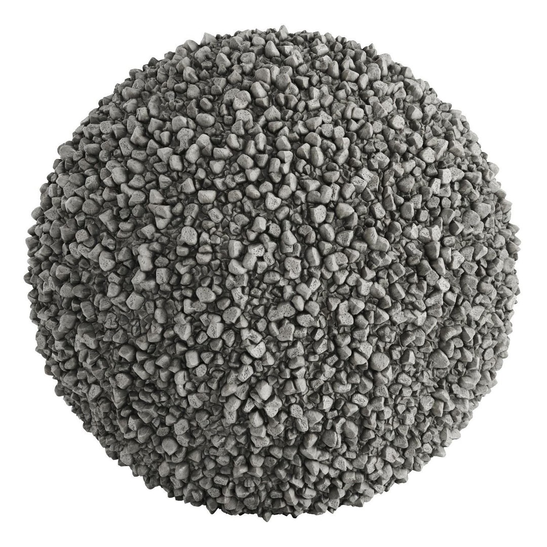 PBR Gravel 3D Model – Seamless Low-Poly Material, FBX, OBJ - View 6