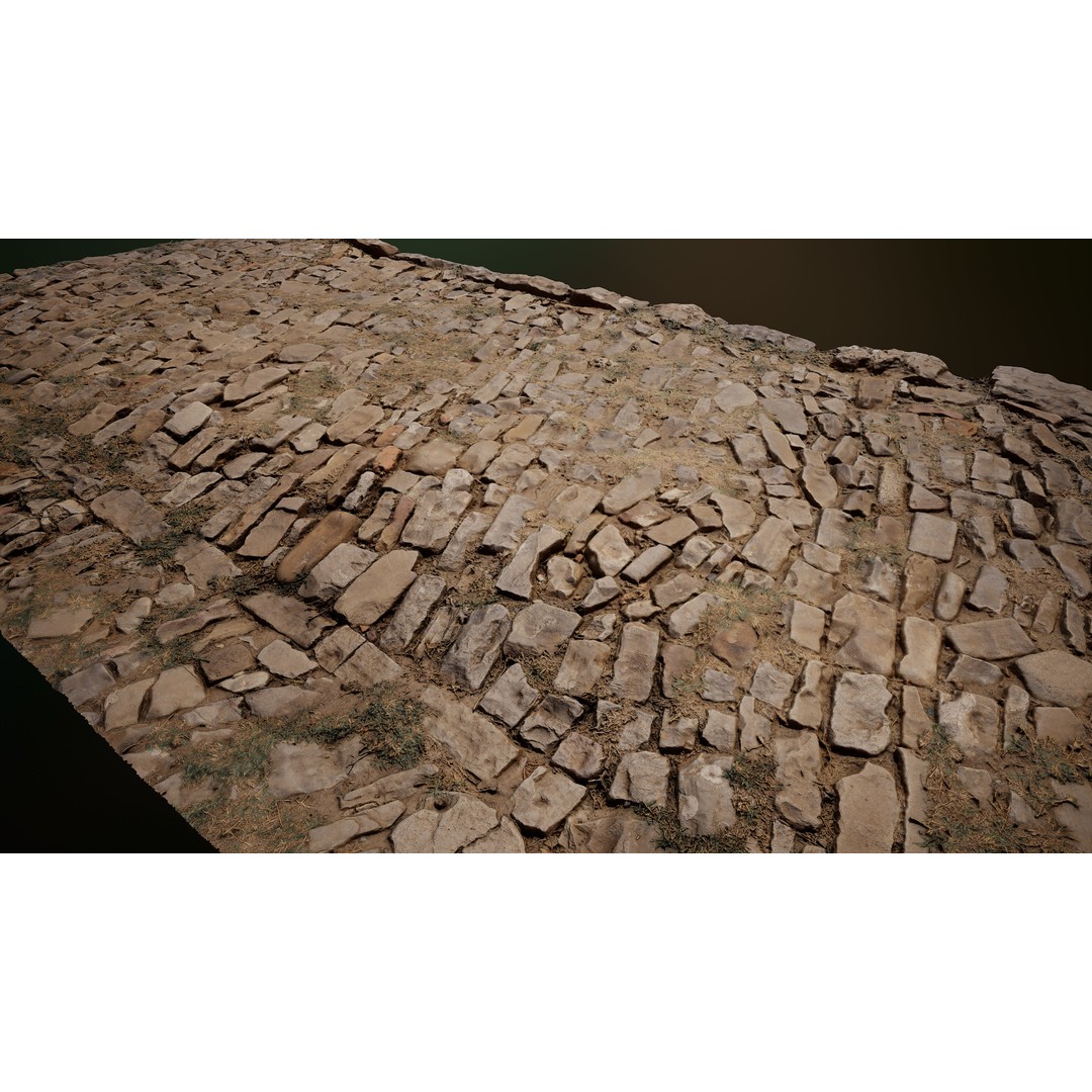 Medieval Floor Tiles 3D Model – High-Res Photoscanned Textures, FBX - View 11