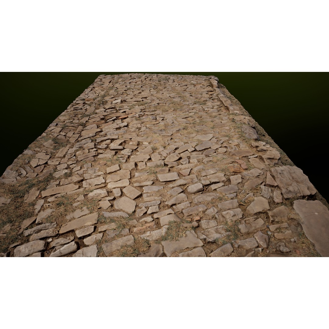 Medieval Floor Tiles 3D Model – High-Res Photoscanned Textures, FBX - View 4