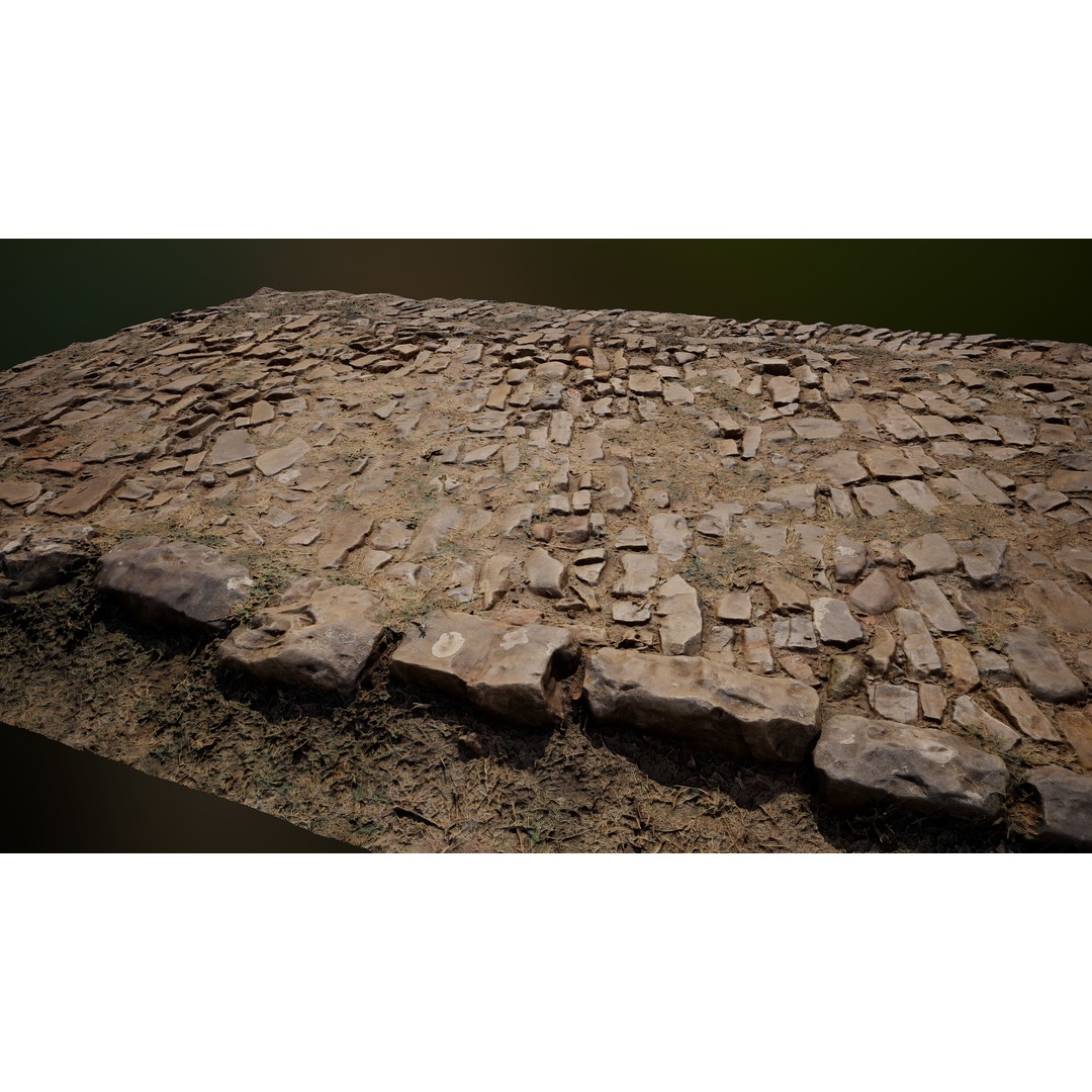 Medieval Floor Tiles 3D Model – High-Res Photoscanned Textures, FBX - View 6
