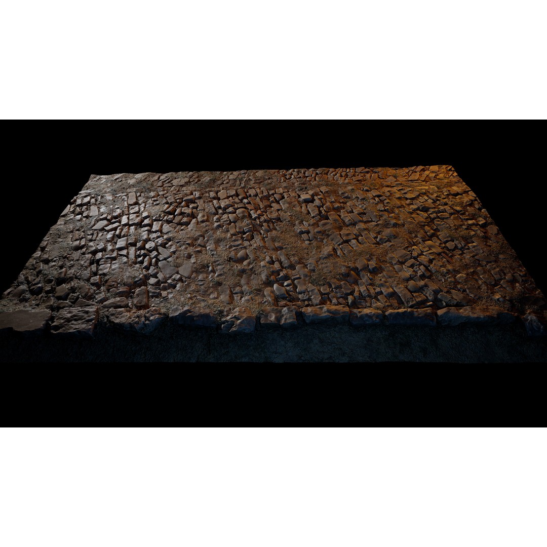 Medieval Floor Tiles 3D Model – High-Res Photoscanned Textures, FBX - View 8