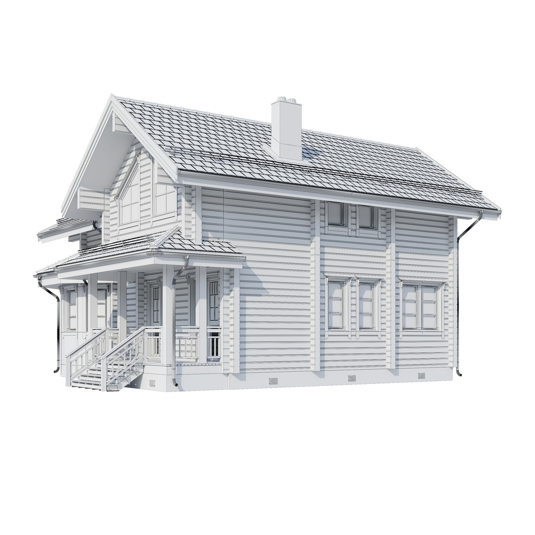 Forest Mansion 3D Model – PBR Exterior Asset, FBX & Corona