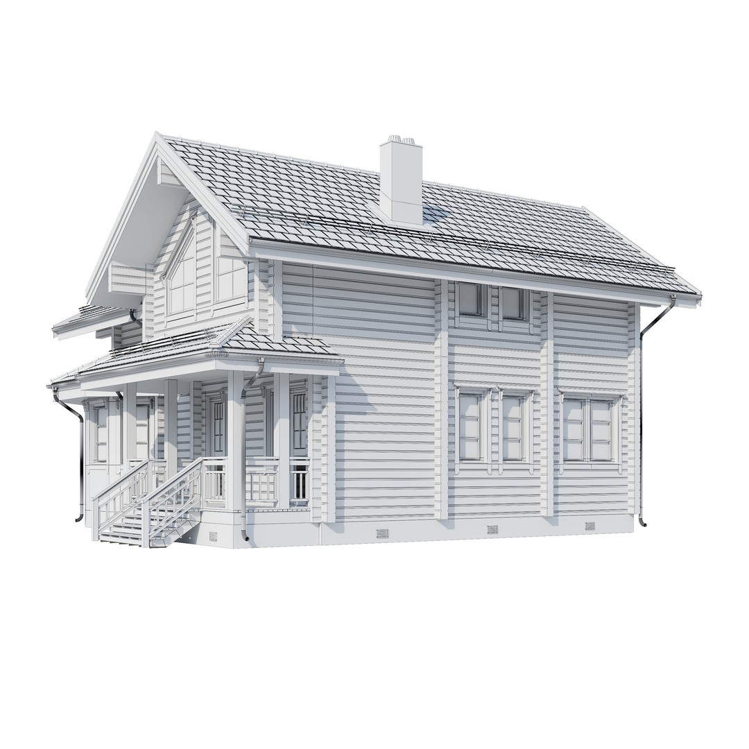Forest Mansion 3D Model – PBR Exterior Asset, FBX & Corona - View 10