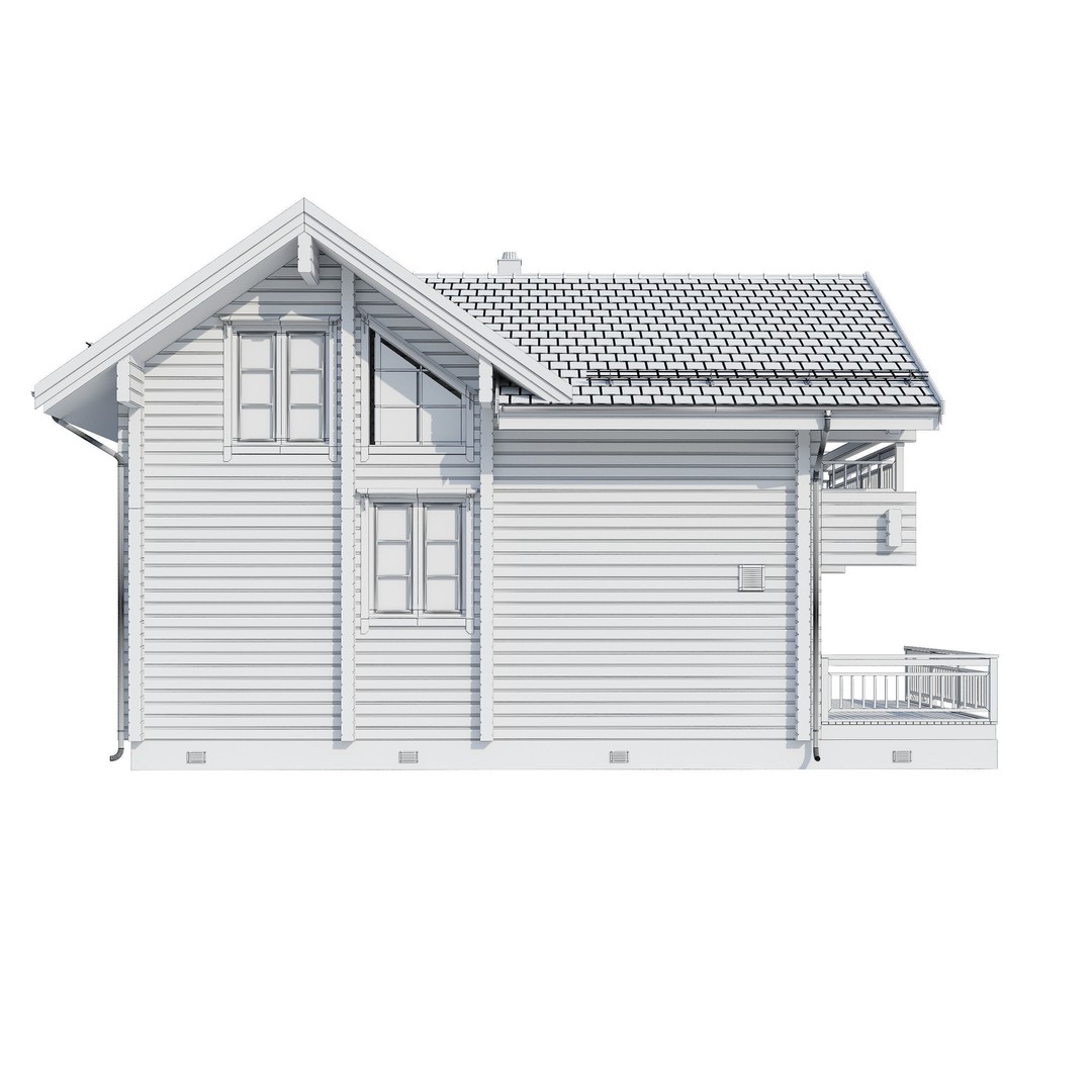 Forest Mansion 3D Model – PBR Exterior Asset, FBX & Corona - View 11