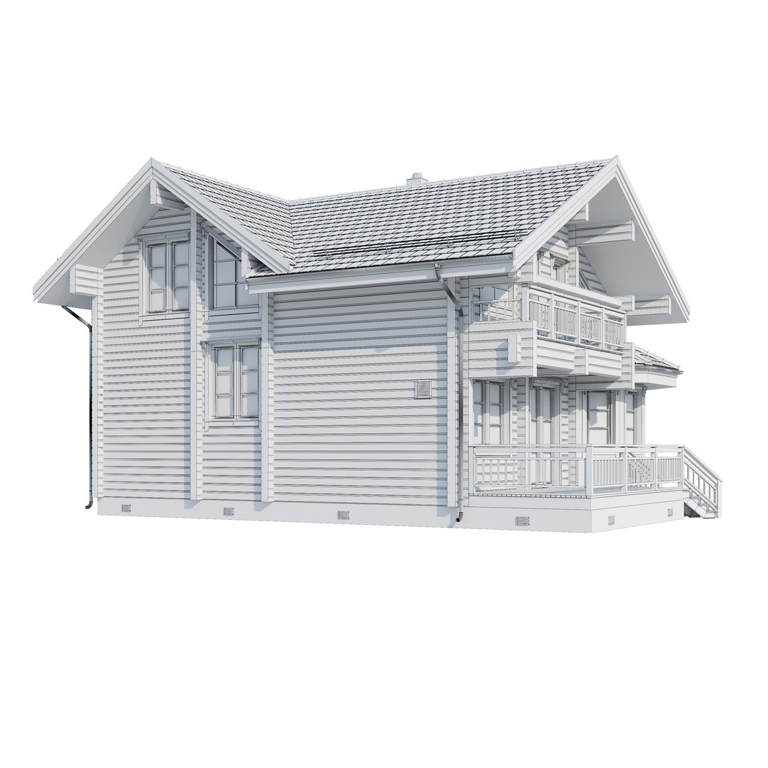 Forest Mansion 3D Model – PBR Exterior Asset, FBX & Corona - View 13