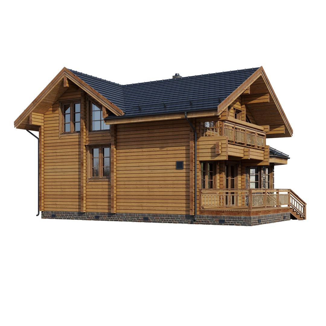 Forest Mansion 3D Model – PBR Exterior Asset, FBX & Corona - View 15