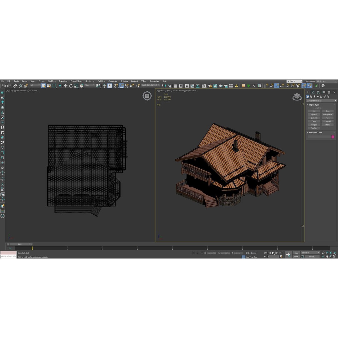 Forest Mansion 3D Model – PBR Exterior Asset, FBX & Corona - View 17