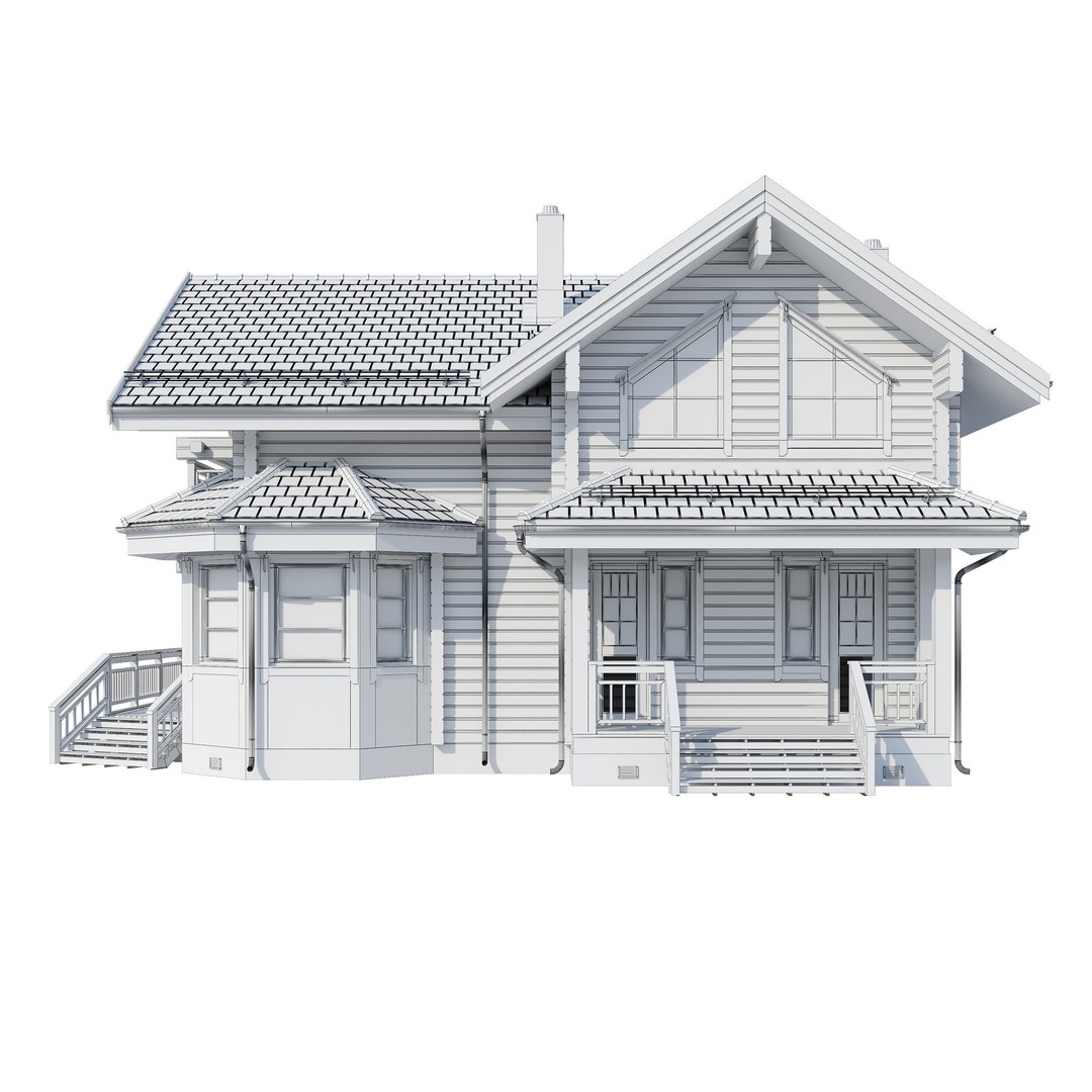 Forest Mansion 3D Model – PBR Exterior Asset, FBX & Corona - View 21