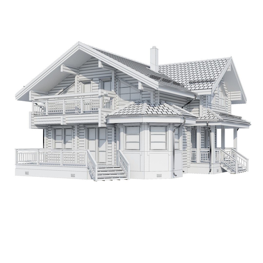 Forest Mansion 3D Model – PBR Exterior Asset, FBX & Corona - View 22
