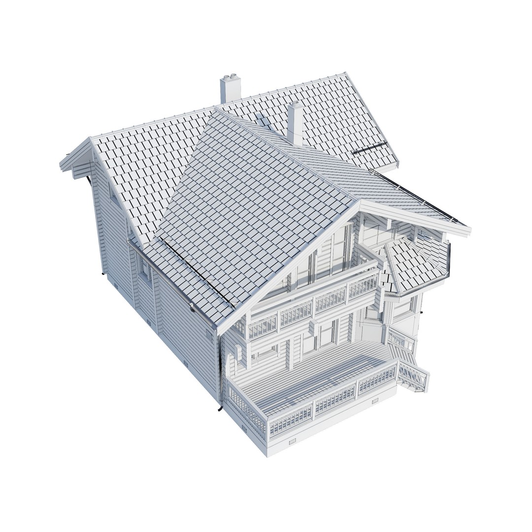 Forest Mansion 3D Model – PBR Exterior Asset, FBX & Corona - View 26