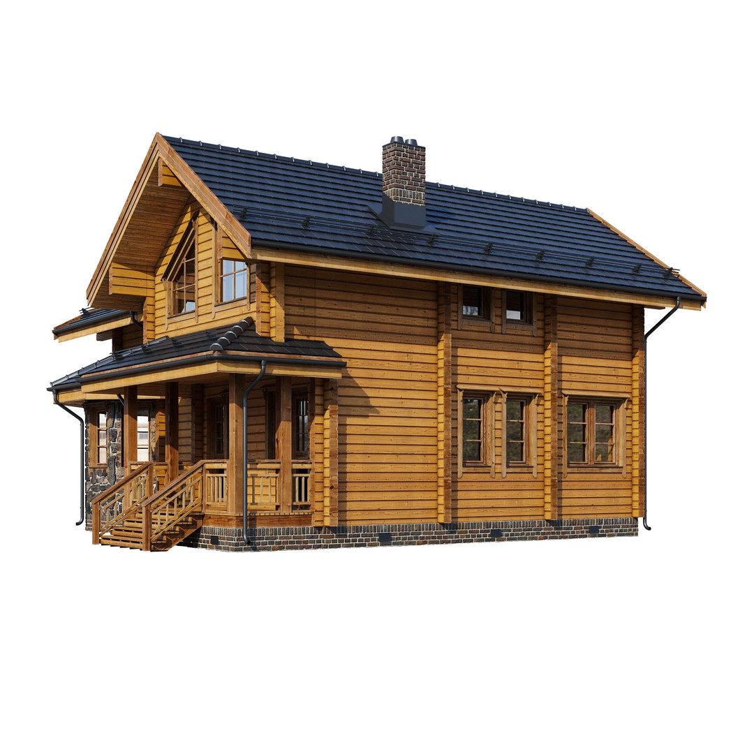 Forest Mansion 3D Model – PBR Exterior Asset, FBX & Corona - View 3